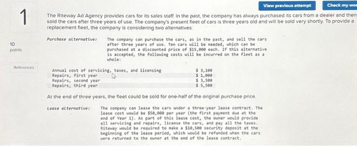 View previous attempt Check my won 1 The Riteway Ad Agency provides
