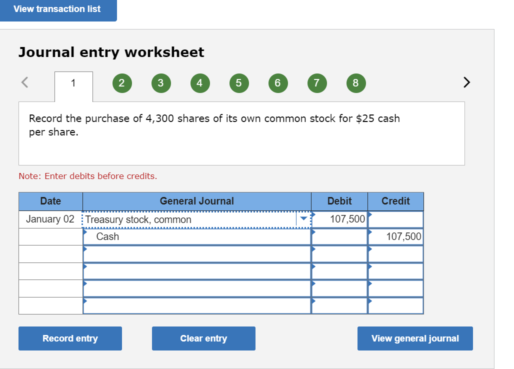 View transaction list Journal entry worksheet < 1 2 3 4 5
