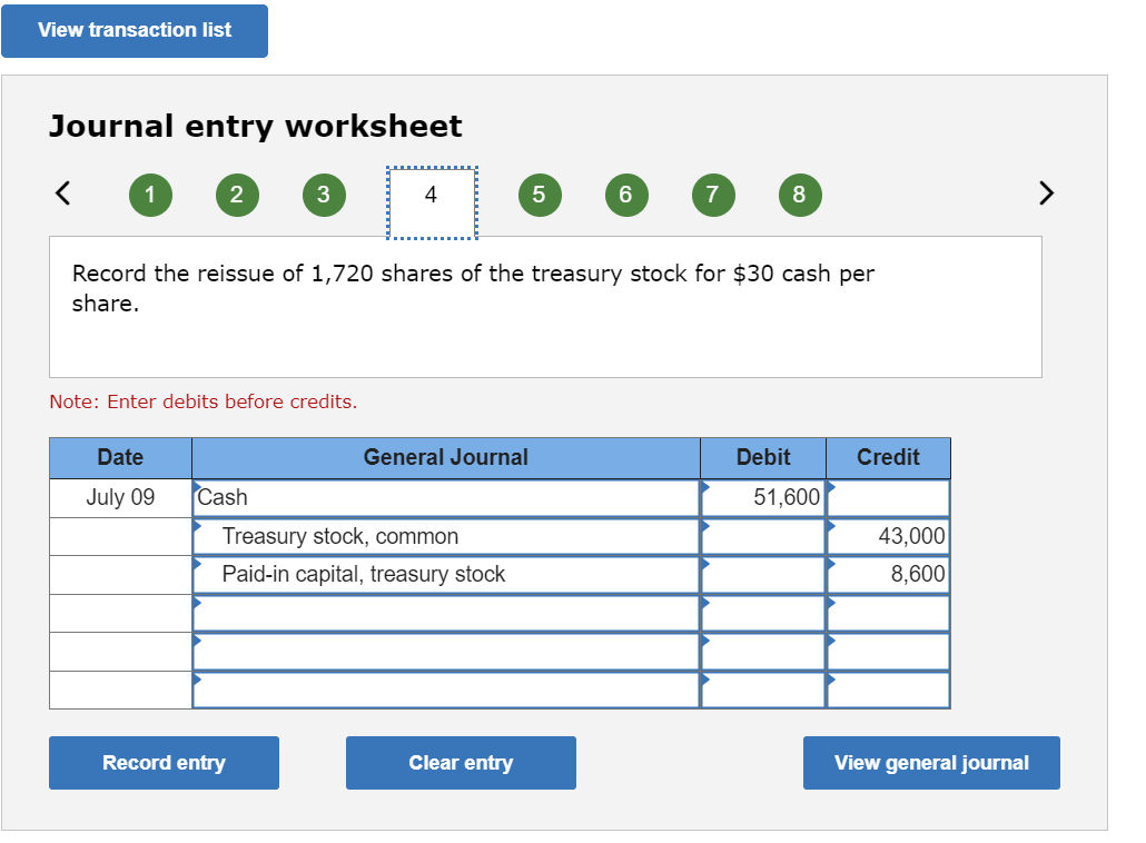 Date General Journal Debit Credit 107,500 107,500 January 02 Treasury stock, common