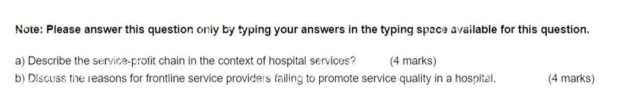 Note: Please answer this question only by typing your answers in the