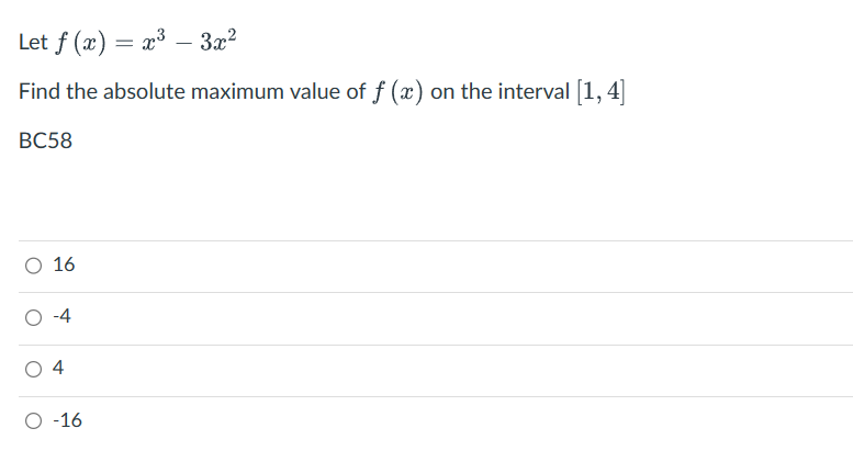 Let f (x) = x-3x Find the absolute maximum value of f