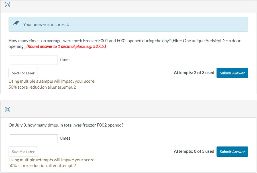 (a) Your answer is incorrect. How many times, on average, were both