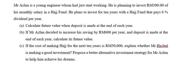 Mr Azlan is a young engineer whom had just start working. He