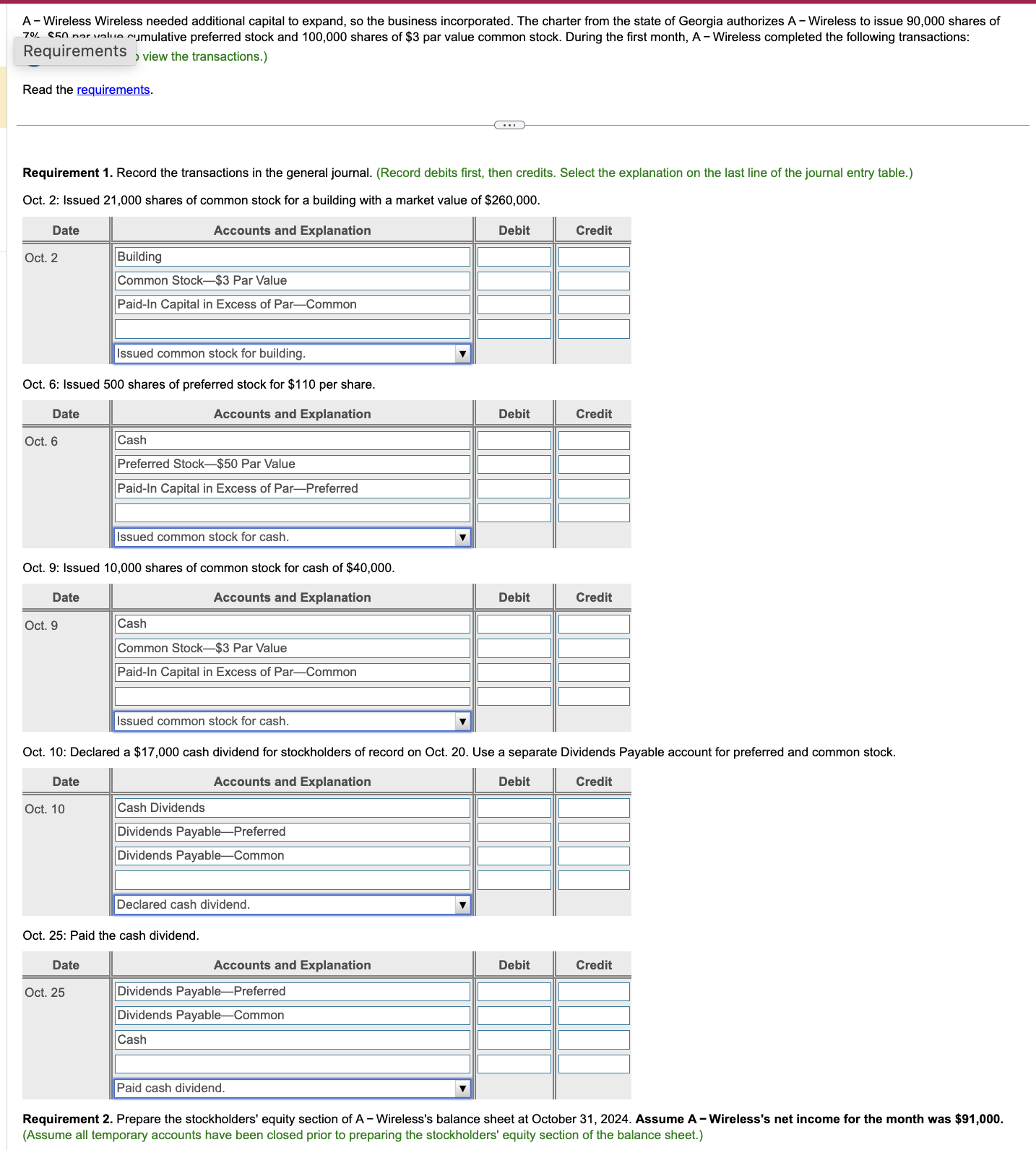 A - Wireless Wireless needed additional capital to expand, so the business