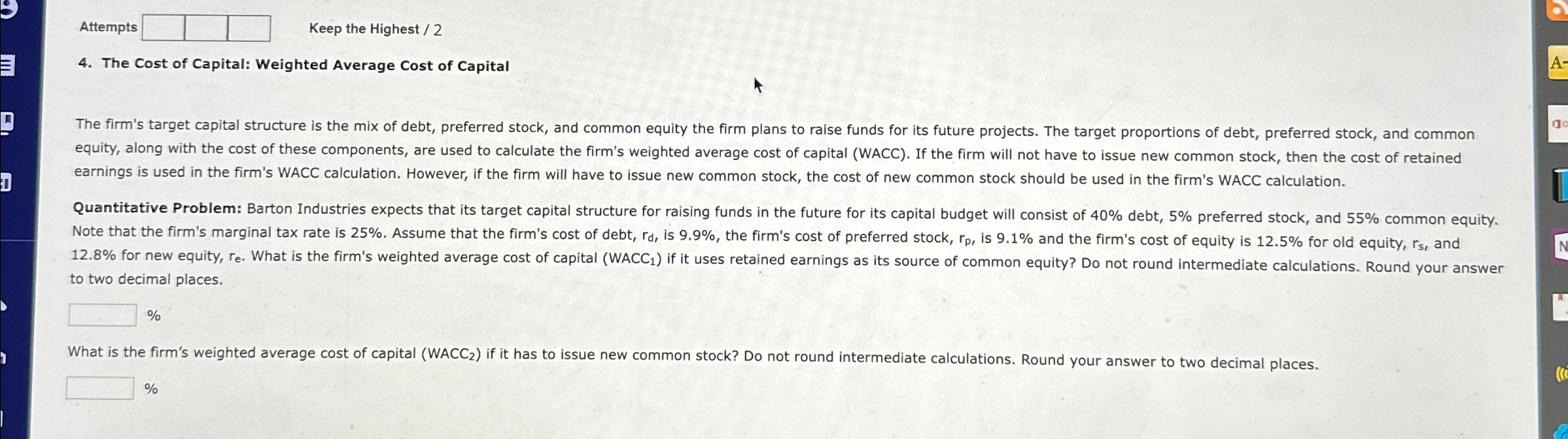 E D Attempts Keep the Highest / 2 4. The Cost of