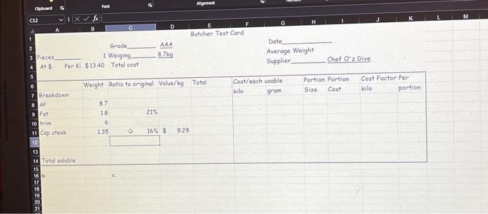 1 Cipboard C12 Font D Alignment E Butcher Test Card 2 Grade