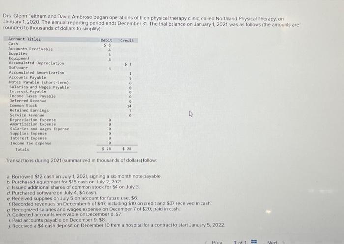 Drs. Glenn Feltham and David Ambrose began operations of their physical therapy