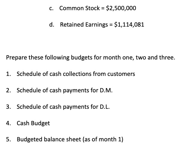 budgets (part 1), the remaining account info is presented to prepare the