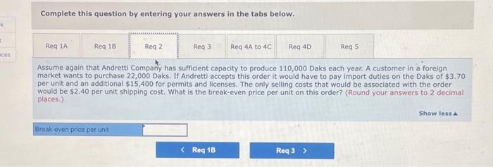 $54 per unit. The company's unit costs at this level of activity