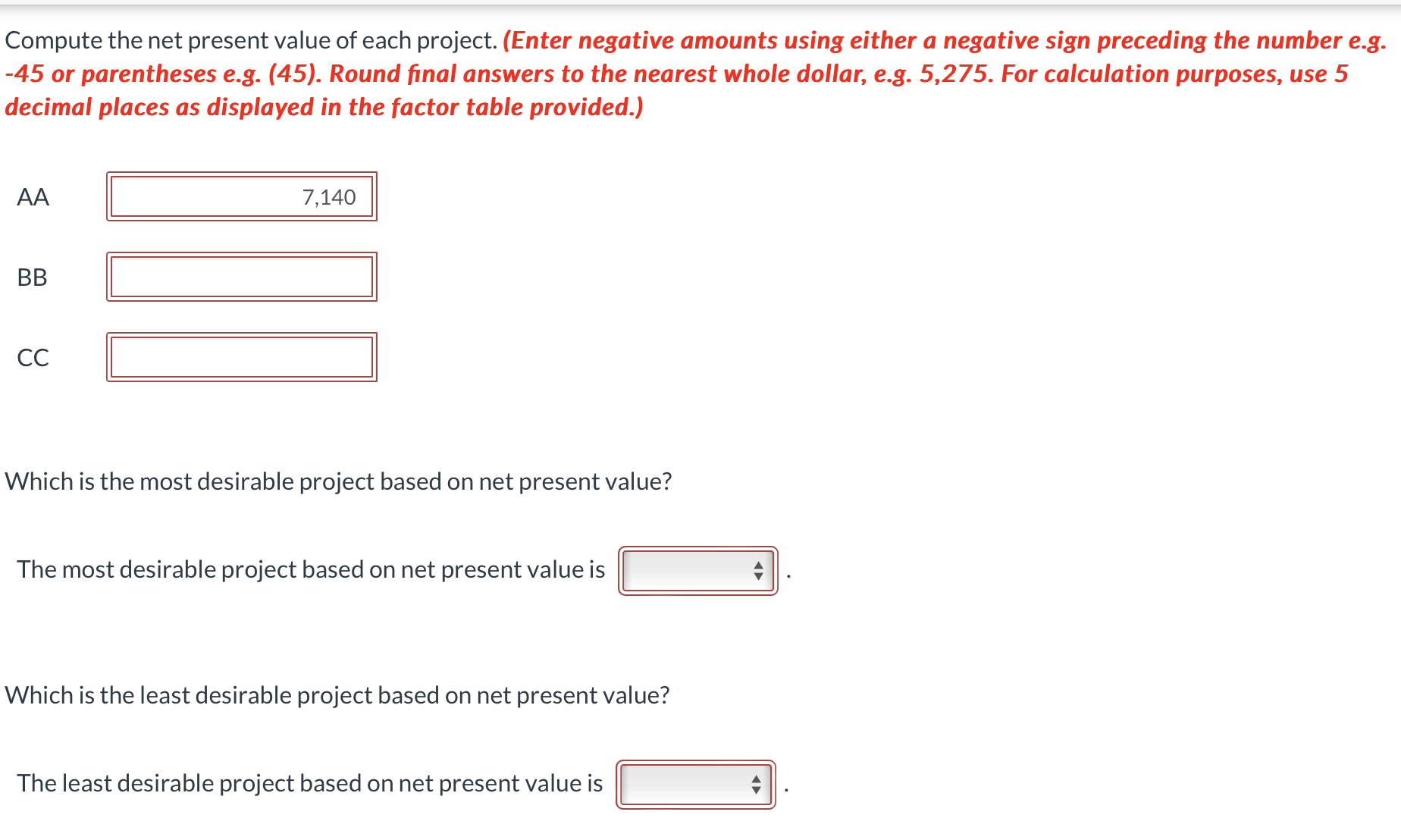 equipment investment of $22,440. Each project will last for 3 years and