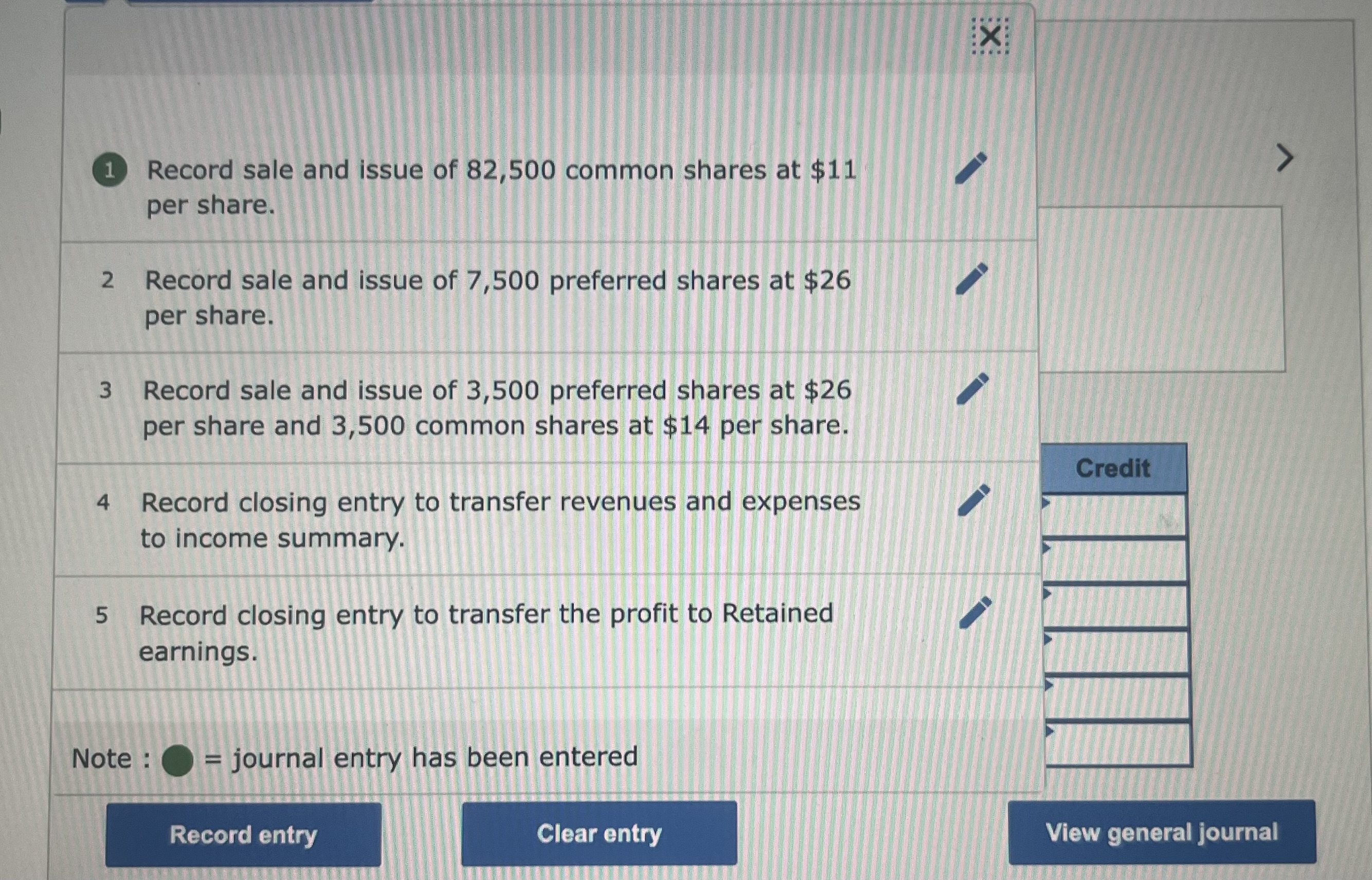 1 Record sale and issue of 82,500 common shares at $11 per