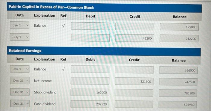 Capital in Excess of Par-Common Stock Retained Earnings During the year, the