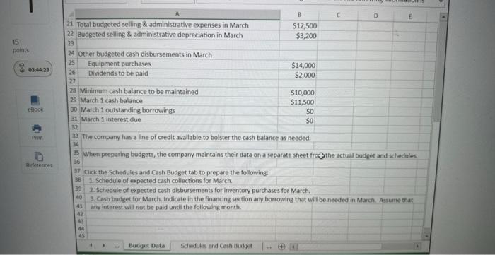 The following information is available. 2 3 Data January February March 3:44:49