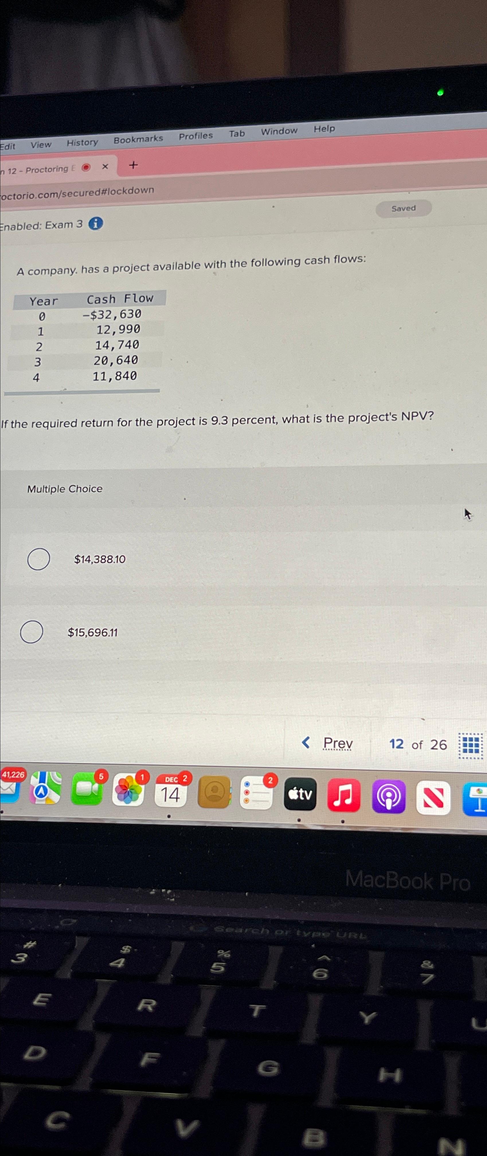 Edit View History Bookmarks Profiles Tab Window Help n 12-Proctoring E X