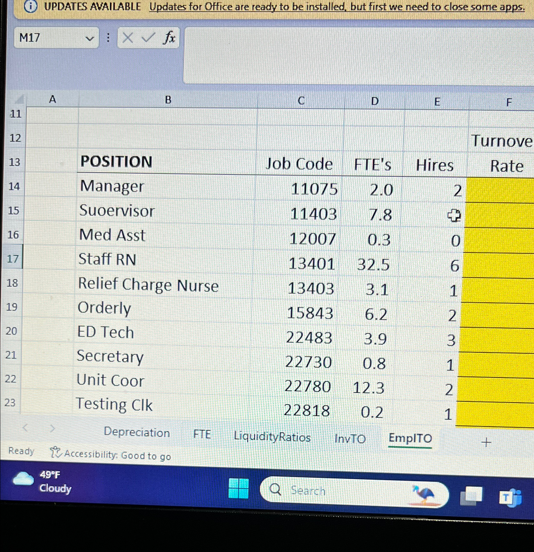 11 UPDATES AVAILABLE Updates for Office are ready to be installed, but