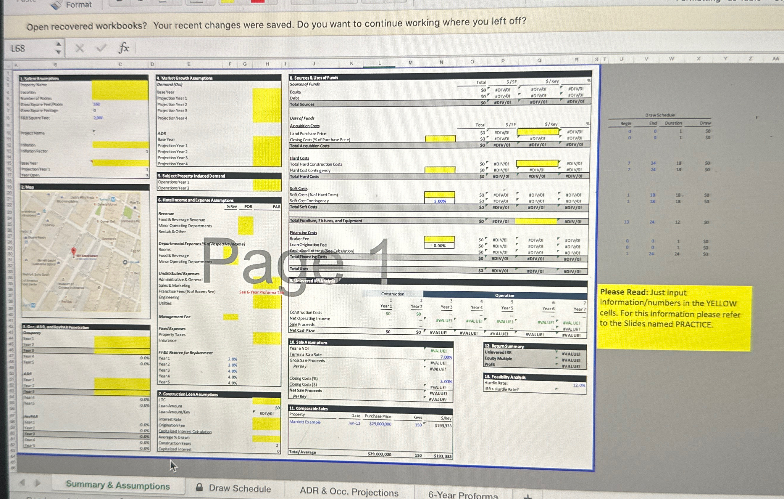 L68 Format Open recovered workbooks? Your recent changes were saved. Do you