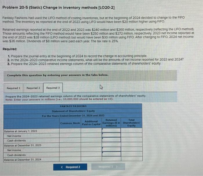 decided to change to the FIFO method. The Inventory as reported at