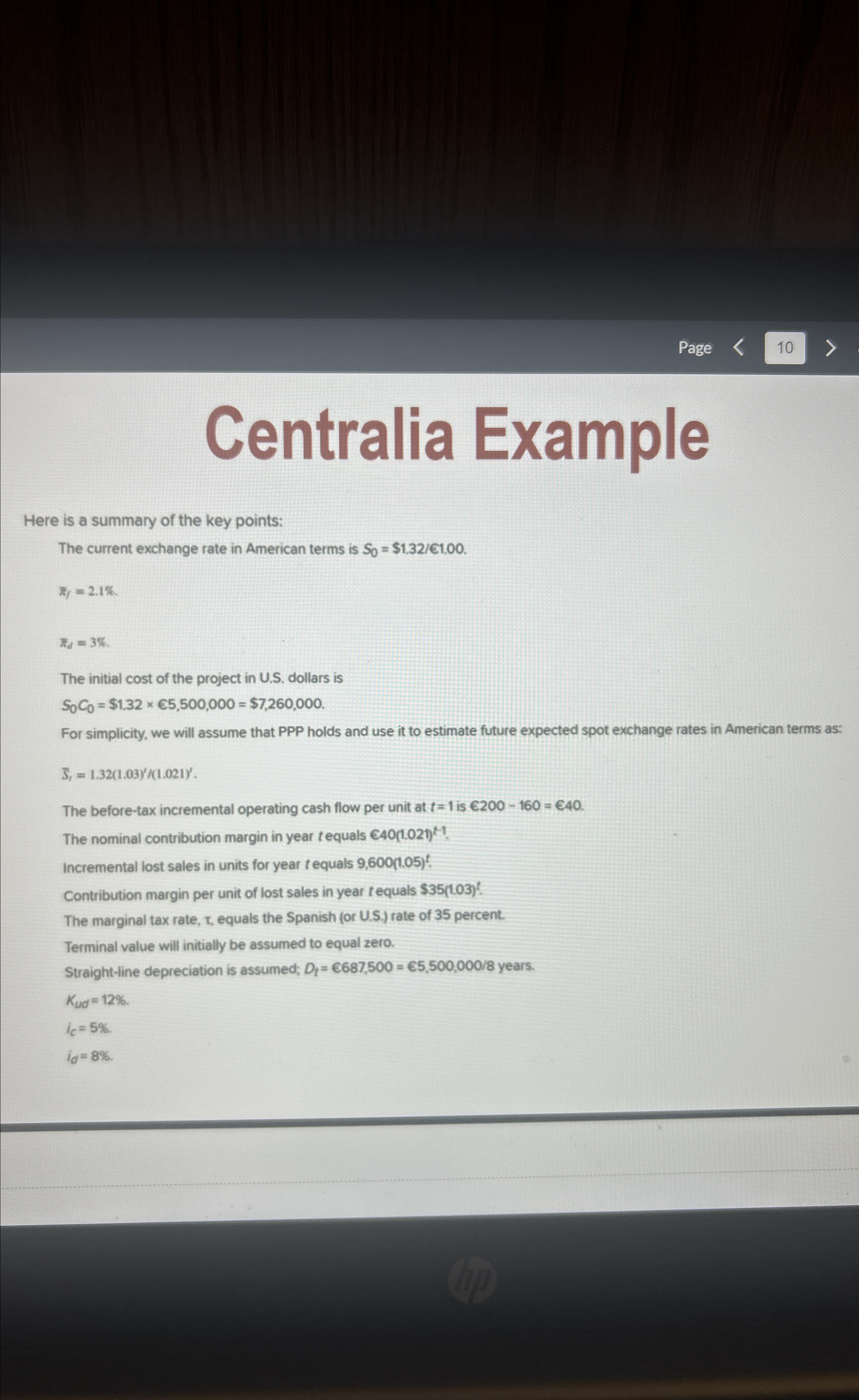 Page < 10 > Centralia Example Here is a summary of the