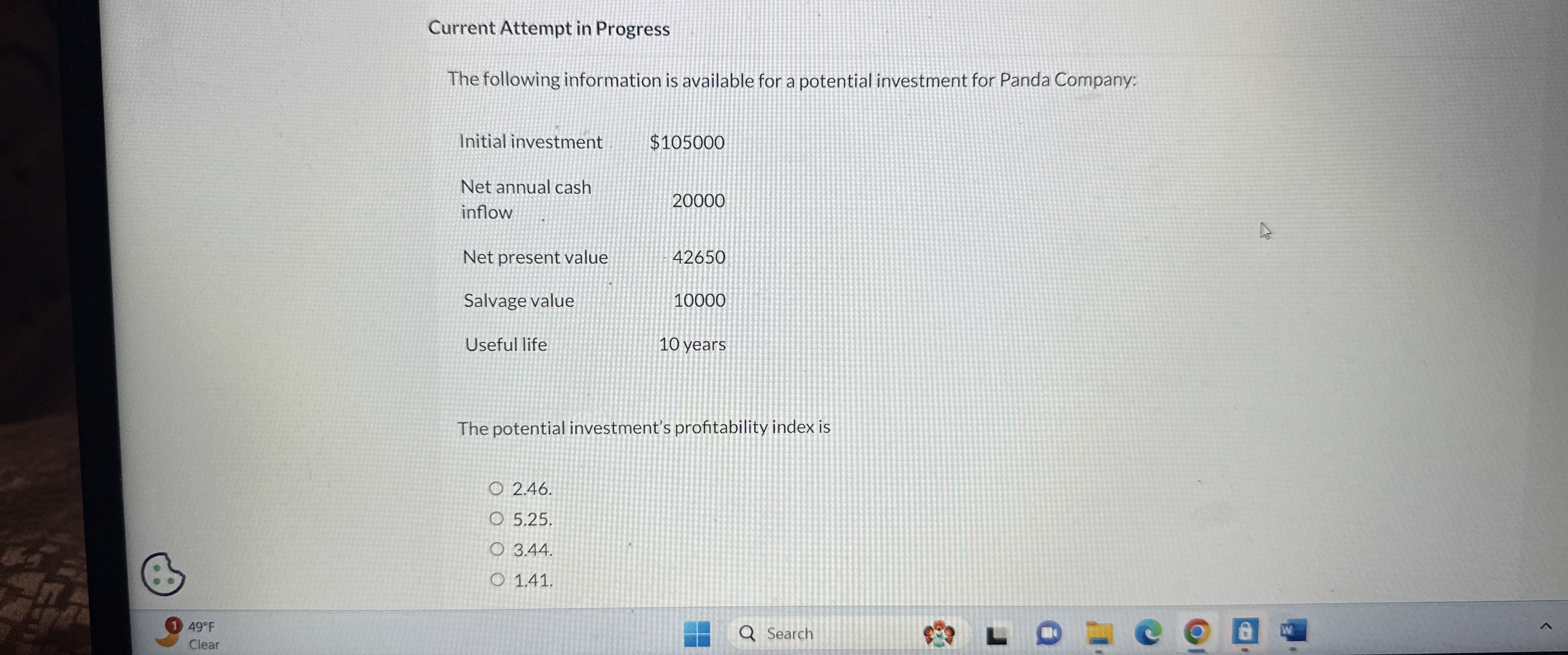 49F Clear Current Attempt in Progress The following information is available for