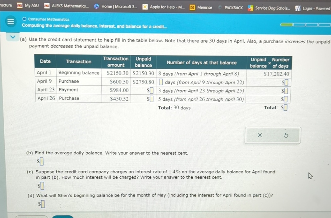 ructure My ASU ALEKS Mathematics... Home | Microsoft 3... Apply for Help