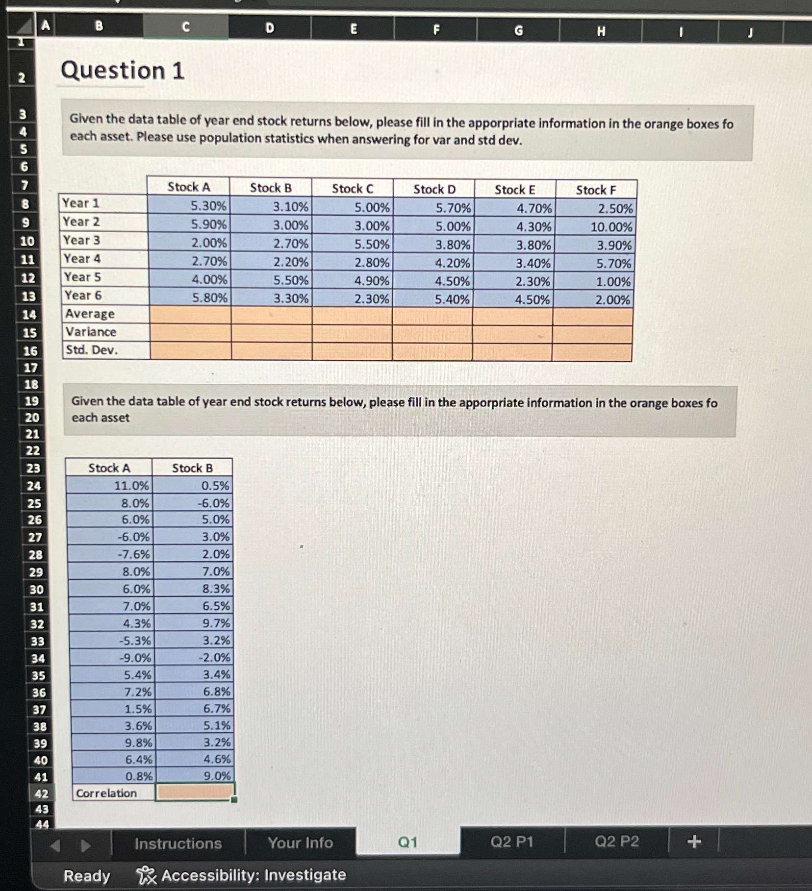 B C D E F G H 2 Question 1 3 4