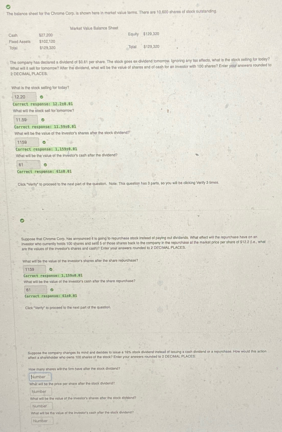 The balance sheet for the Chrome Corp. is shown here in market