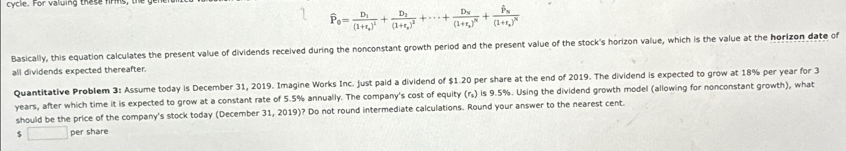 cycle. For valuing ese Po= + D1 (1+c) D2 DN PN +...+