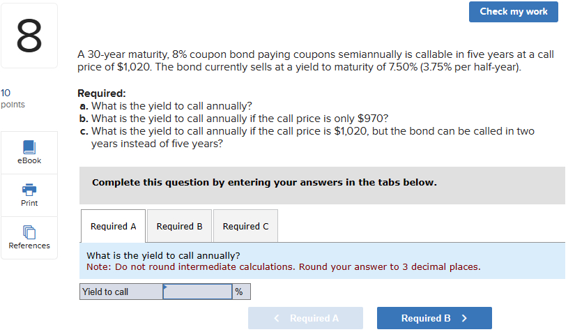 10 8 00 points eBook Print References Check my work A 30-year