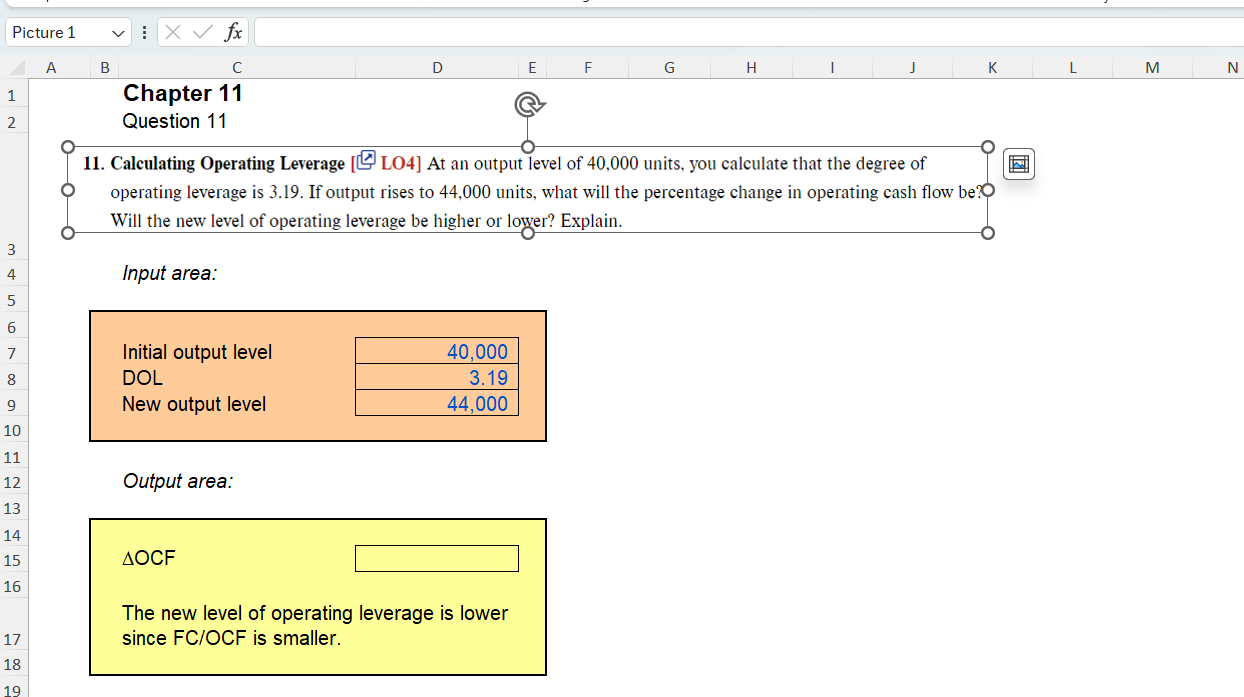 Picture 1 fx A B C 1 Chapter 11 2 Question 11