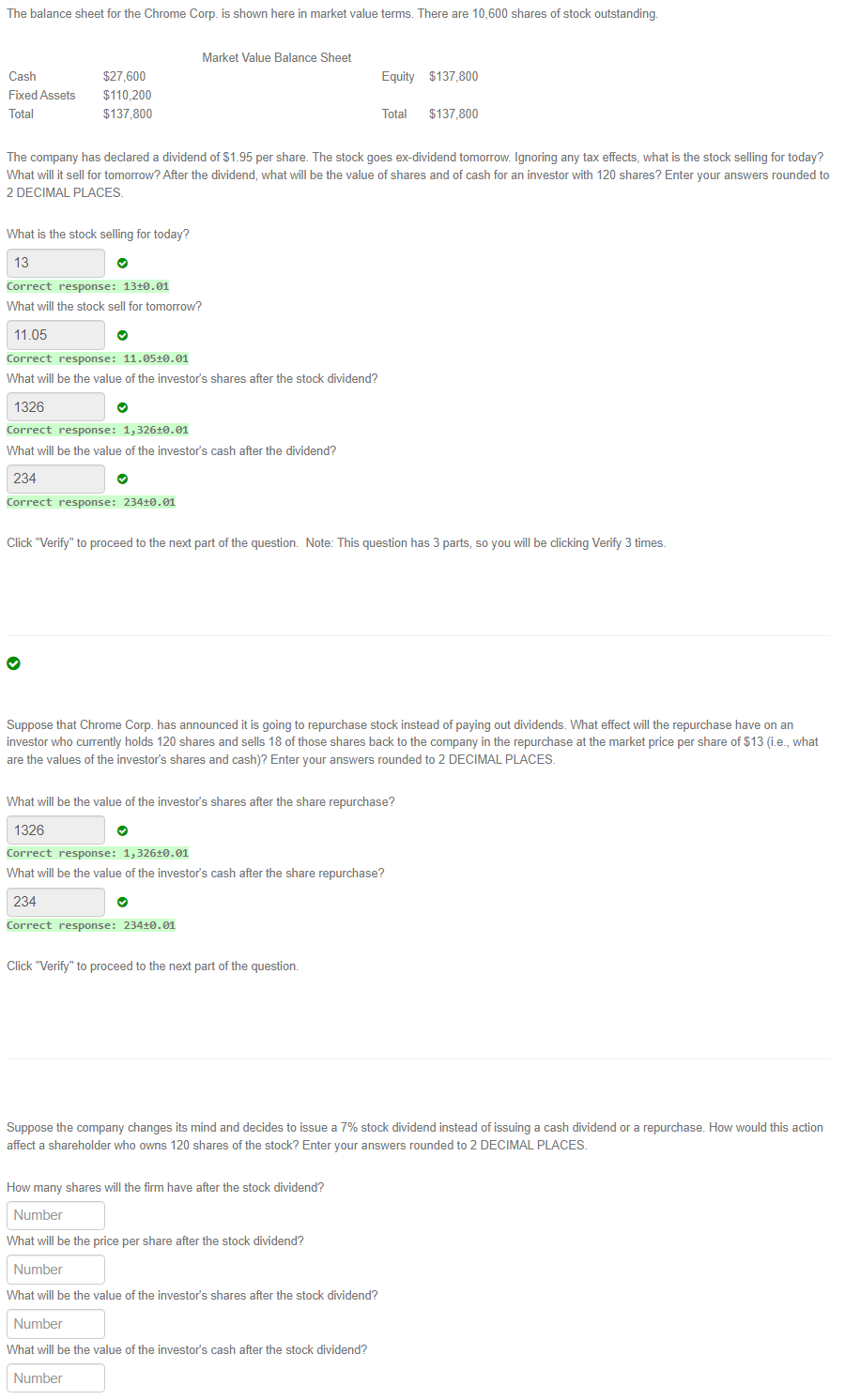 The balance sheet for the Chrome Corp. is shown here in market