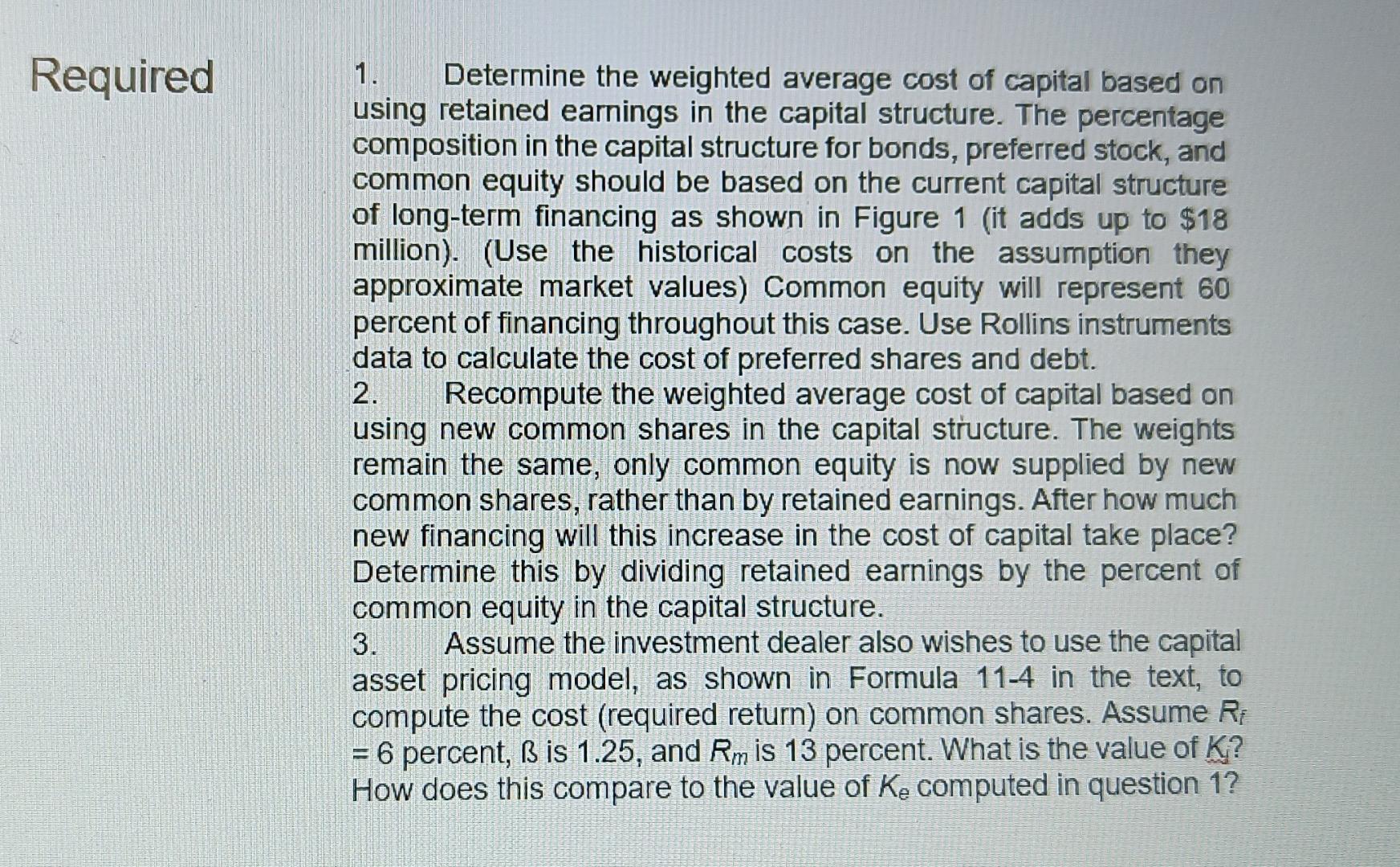 computing the cost of capital, he examined the current balance sheet, presented