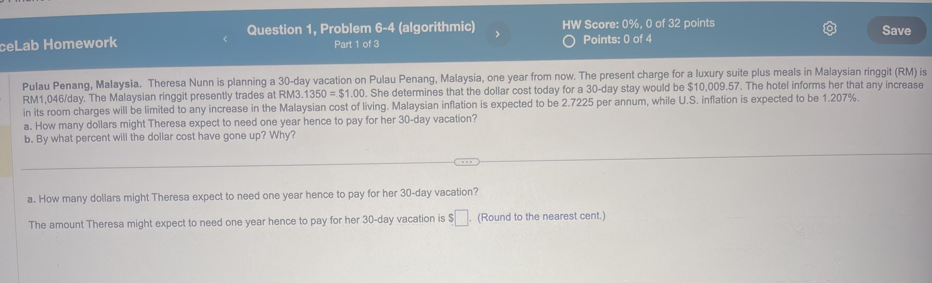 ceLab Homework Question 1, Problem 6-4 (algorithmic) Part 1 of 3 HW
