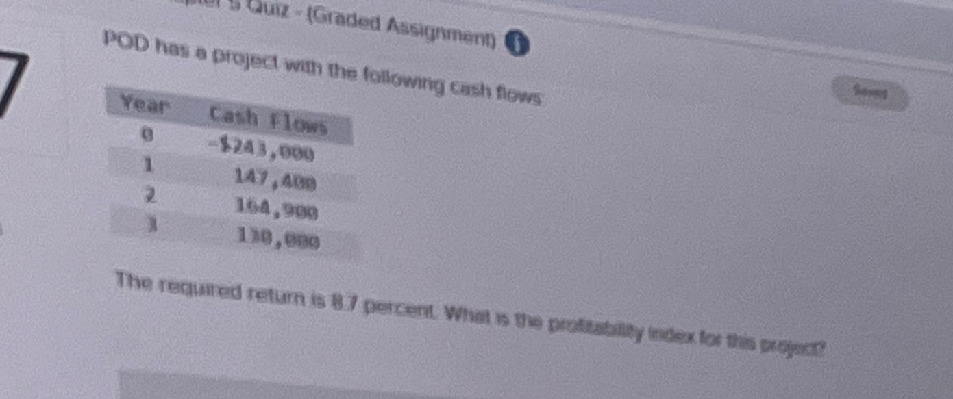 Quiz - (Graded Assignment) O POD has a project with the following