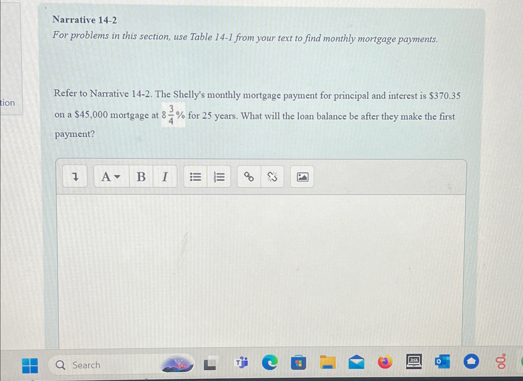 Narrative 14-2 For problems in this section, use Table 14-1 from your