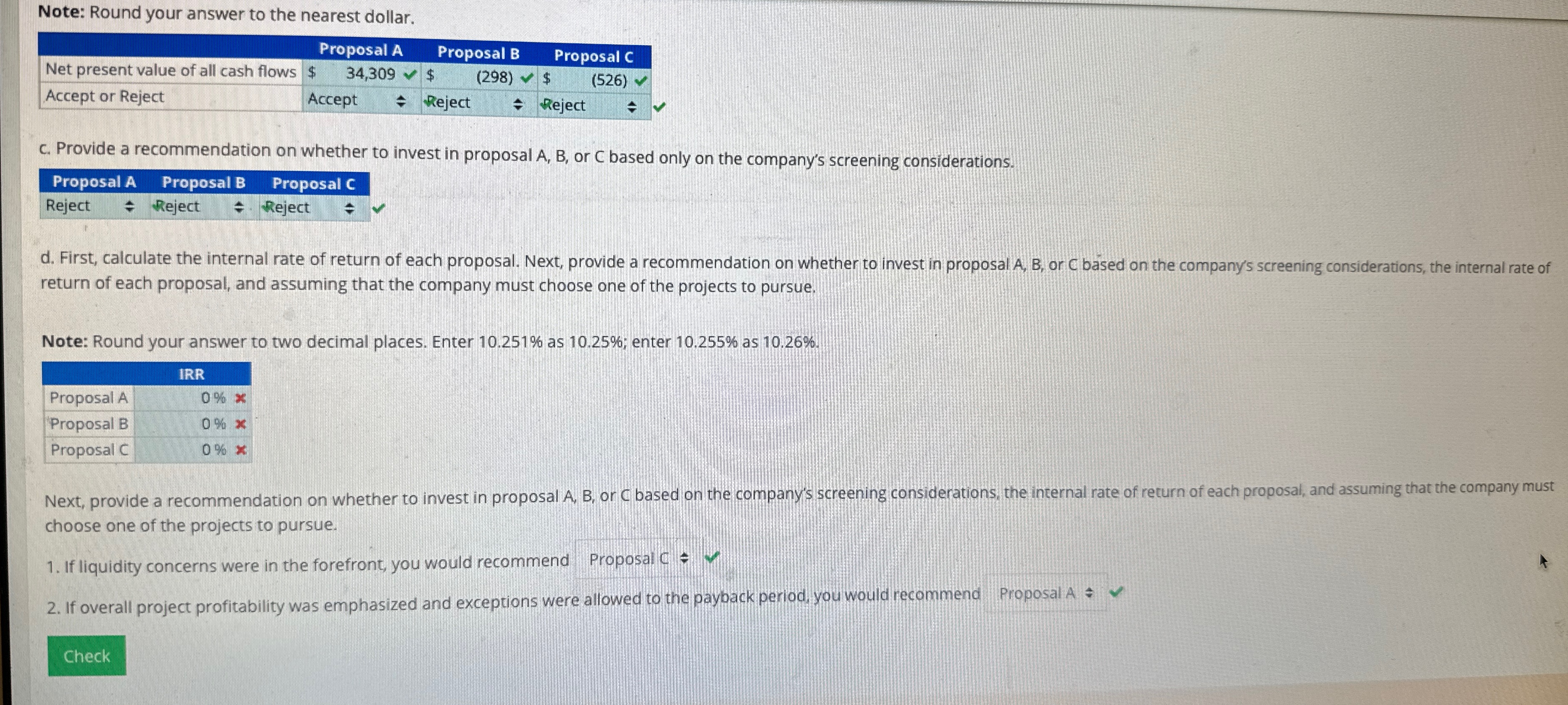 Note: Round your answer to the nearest dollar. Net present value of
