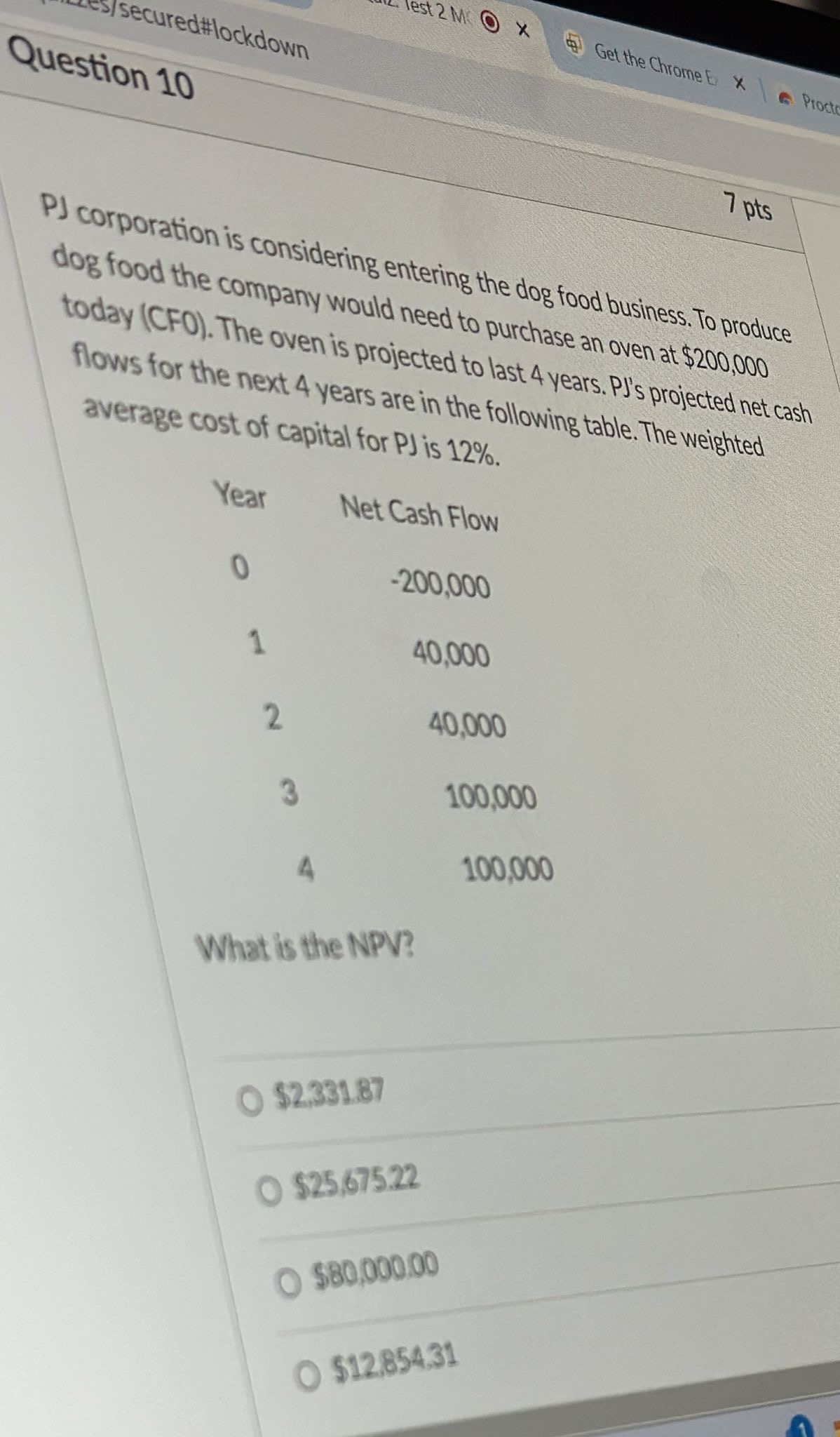 secured#lockdown Question 10 t2M OX Get the Chrome Ex Procto 7 pts