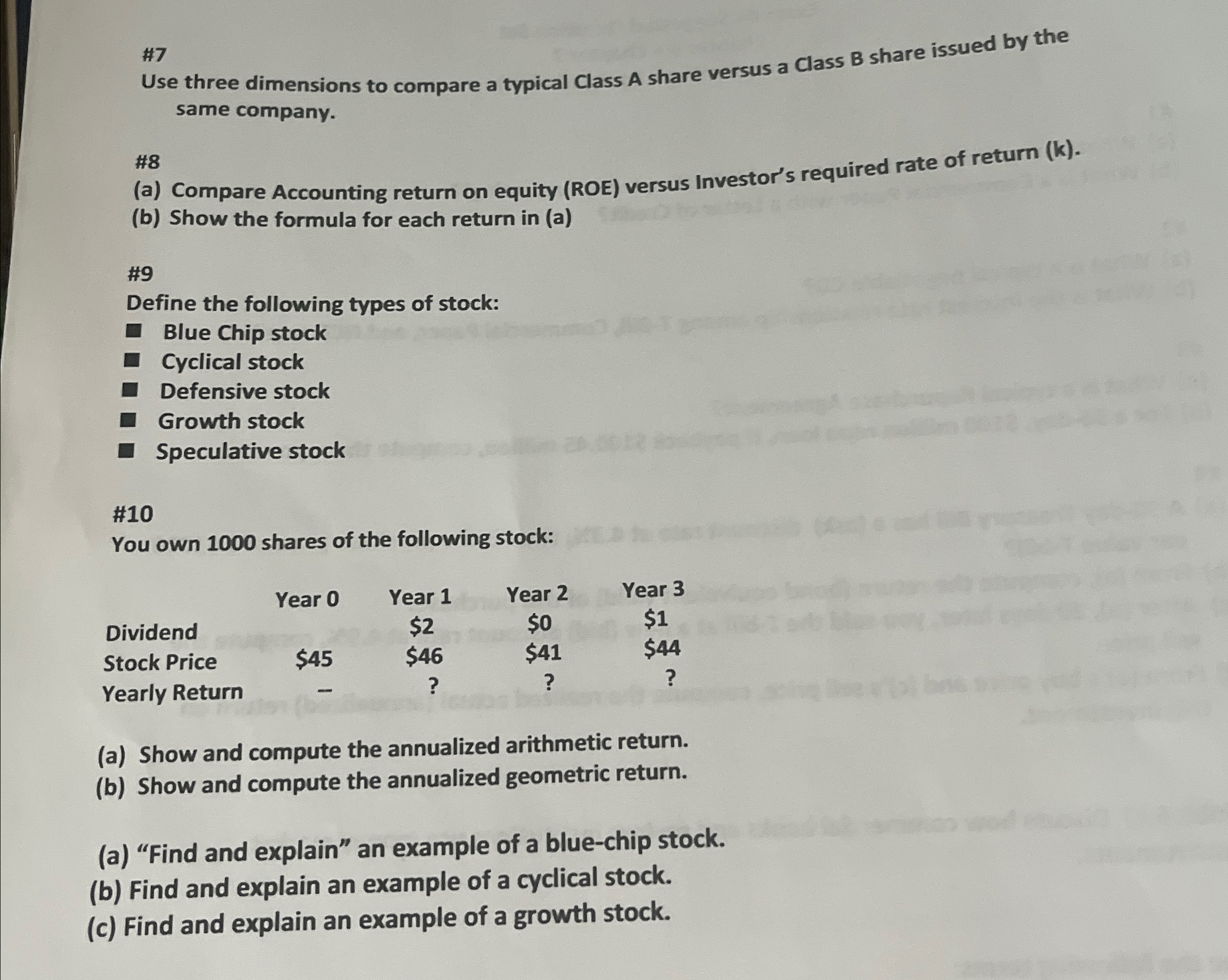 #7 Use three dimensions to compare a typical Class A share versus