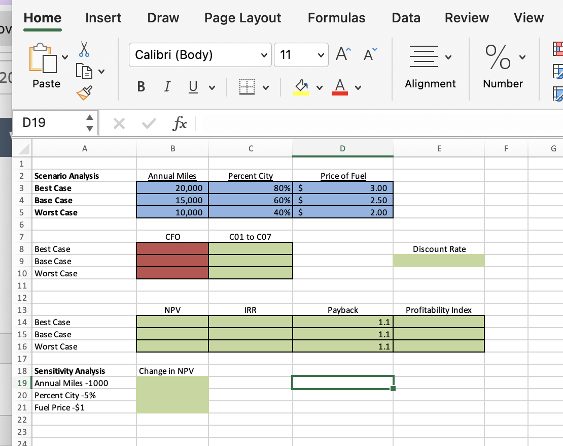 Home Insert Draw Page Layout Formulas Data Review View OV Calibri (Body)