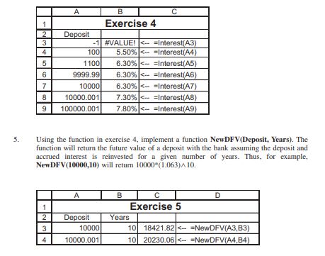 A Deposit B Exercise 4 C -1 #VALUE!