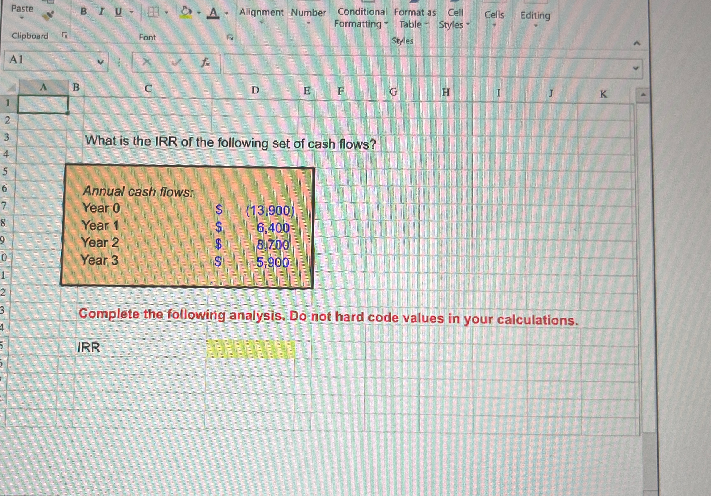 1 Paste Clipboard A1 BIU Font A Alignment Number Conditional Format as