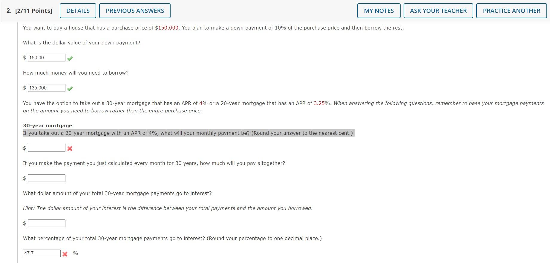 MY NOTES ASK YOUR TEACHER PRACTICE ANOTHER 2. [2/11 Points] DETAILS PREVIOUS