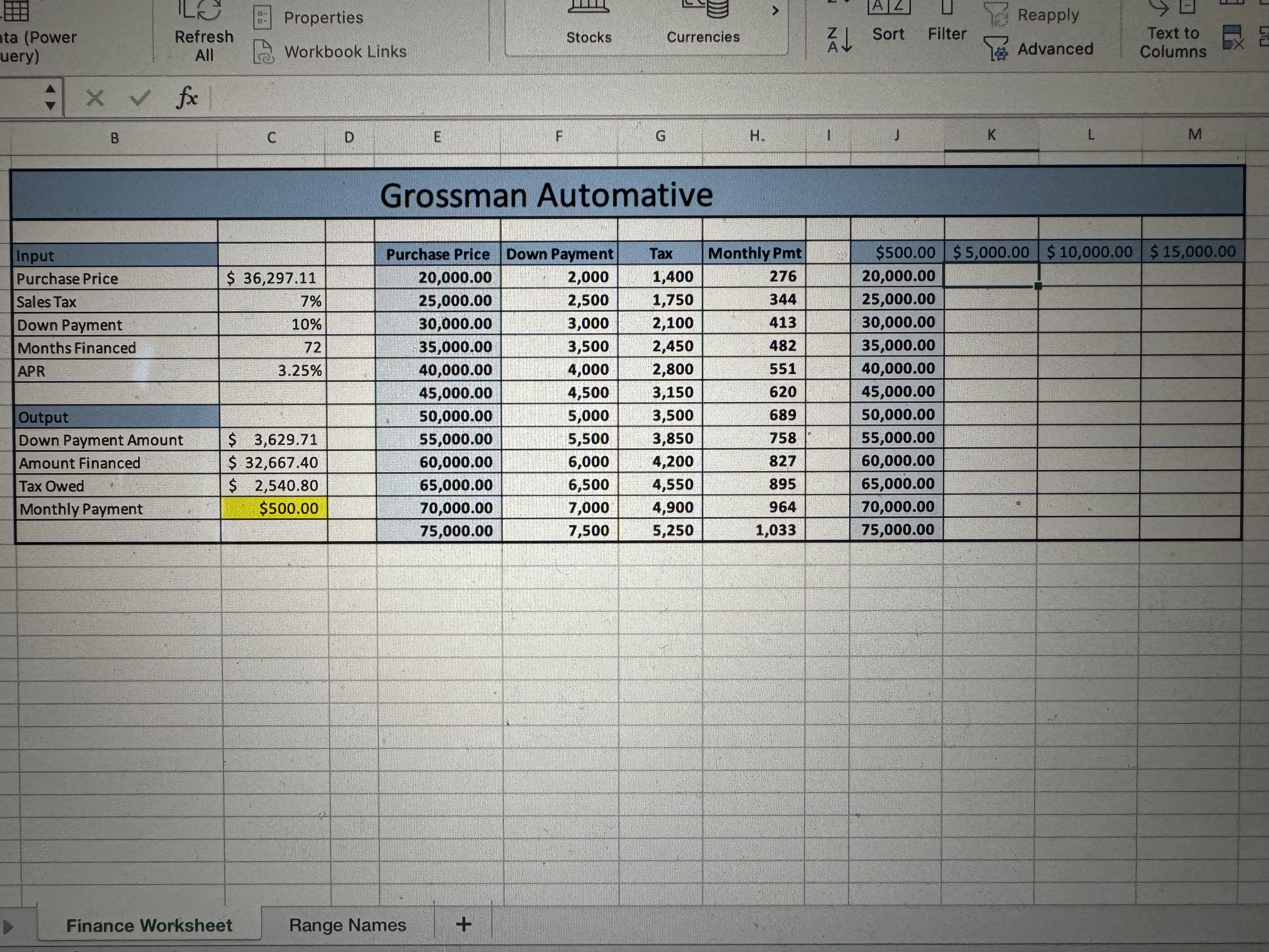 LS e Properties Refresh All Stocks Currencies Workbook Links ata (Power uery)