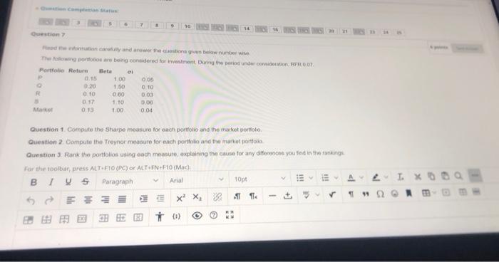 Question Completion Status Question 7 10 Read the information carefully and answer