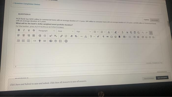 v Question Completion Status QUESTION NCB Bank has 5200 million in commercial