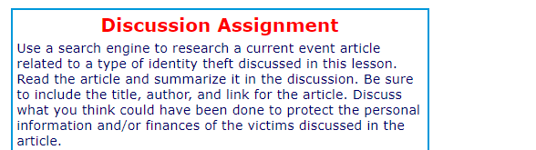 Discussion Assignment Use a search engine to research a current event article