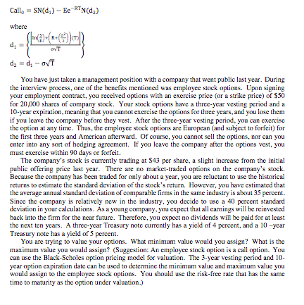 Call, SN(d) - EeTN(d) where d av d = d - oT