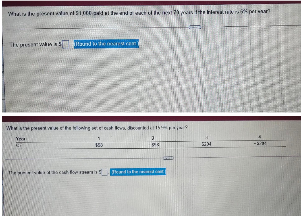 What is the present value of $1,000 paid at the end of