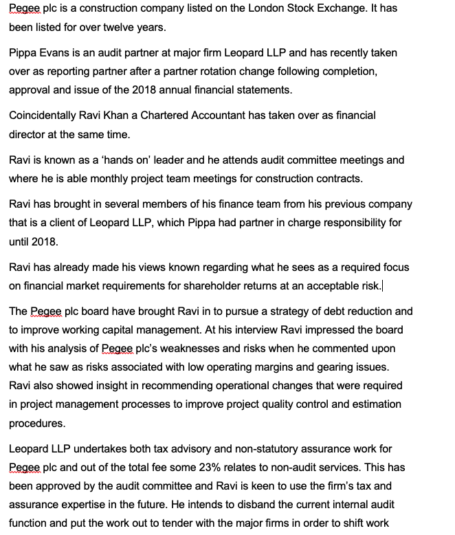 Pegee plc is a construction company listed on the London Stock Exchange.