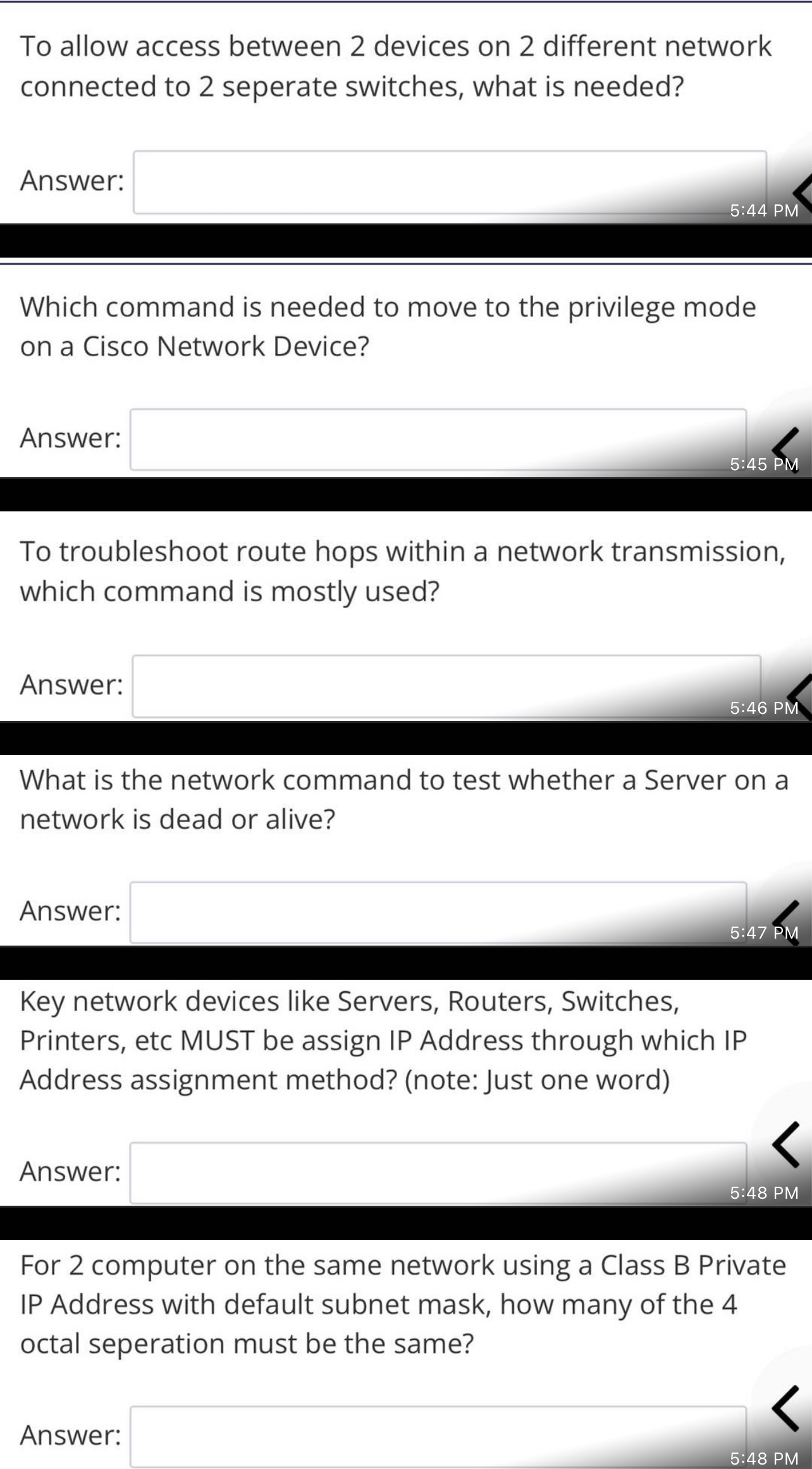 To allow access between 2 devices on 2 different network connected to
