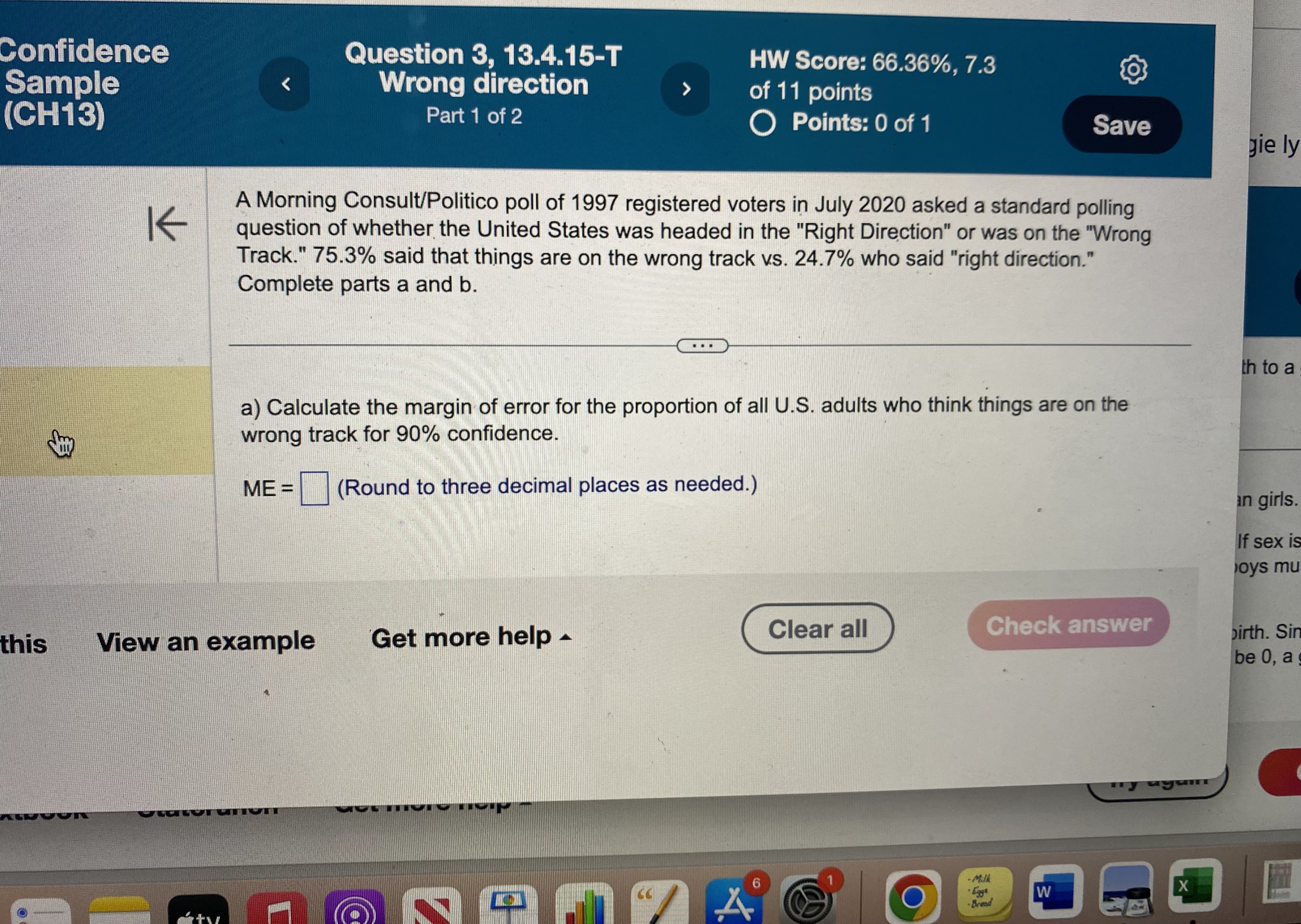 Confidence Sample (CH13) K Question 3, 13.4.15-T Wrong direction Part 1 of